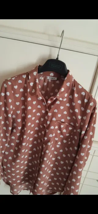 Camicia ONLY cuoricini marrone