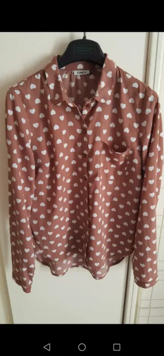 Camicia ONLY cuoricini marrone