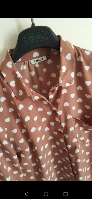 Camicia ONLY cuoricini marrone