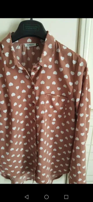 Camicia ONLY cuoricini marrone