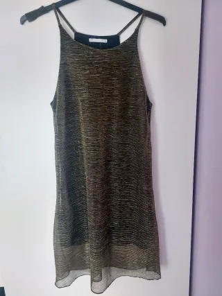 Vestido Lefties Negro y dorado