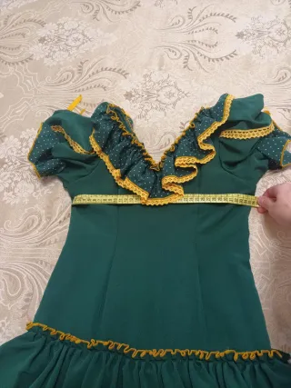 Traje Flamenco Verde y Amarillo Talla Única