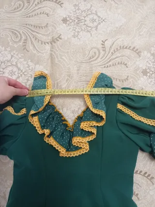 Traje Flamenco Verde y Amarillo Talla Única