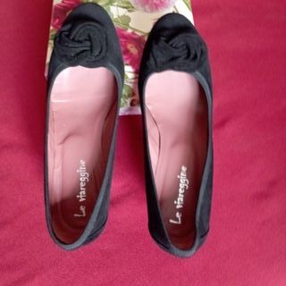 Scarpe camoscio nere 38,5 tacco cm. 5