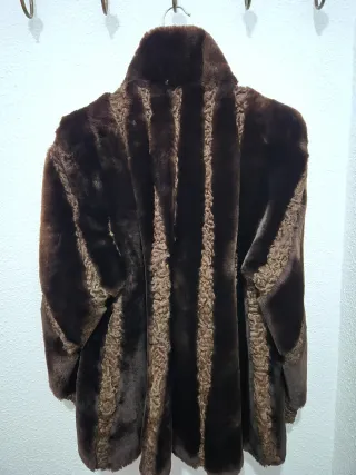 Chaquetón Mouton Tiras Astracán Marrón