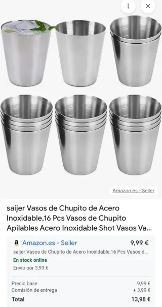 Vasos de chupito de acero inoxidable