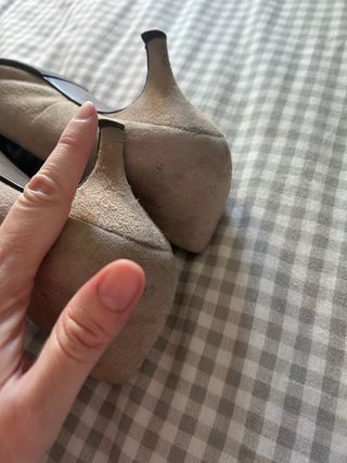 Tacones Zara Beige y Negro Talla 40