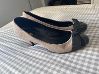 Tacones Zara Beige y Negro Talla 40