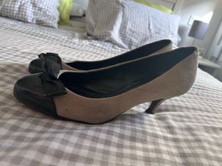Tacones Zara Beige y Negro Talla 40
