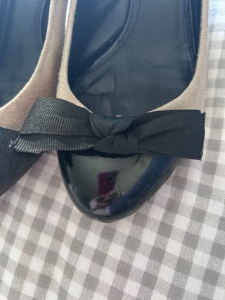 Tacones Zara Beige y Negro Talla 40