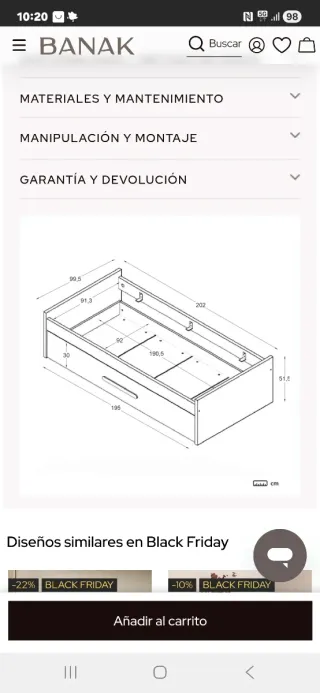 Cama nido de  madera con somieres