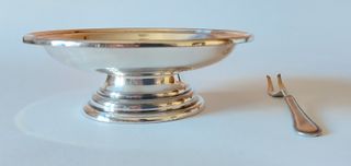 Vassoio in silver plate con forchettina