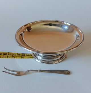 Vassoio in silver plate con forchettina