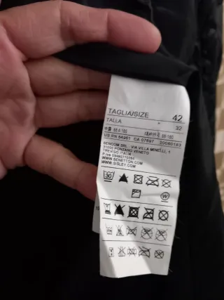 Piumino lungo Sisley donna nero taglia S