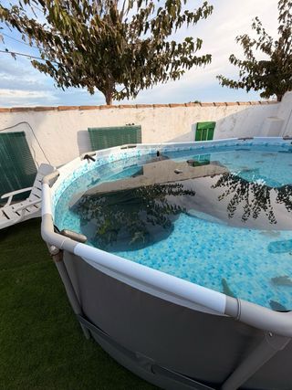Piscina desmontable verano y hamacas