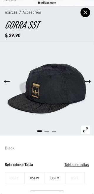 Gorra Adidas Negra y Dorada