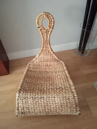 Dolce culla vintage Ikea in vimini, rattan e legno