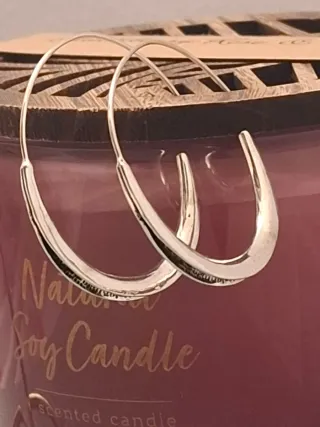 Pendientes Aro Plata y Negro Modernos