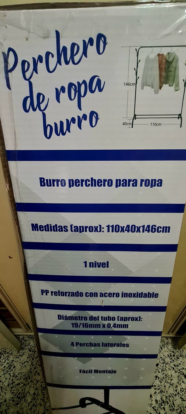 Perchero Burro Metálico Negro