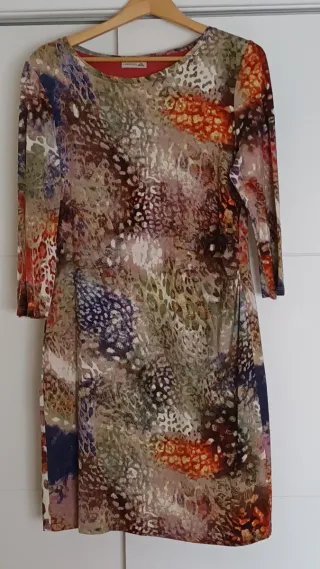 Vestido estampado manga 3/4