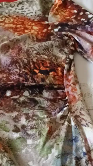 Vestido estampado manga 3/4