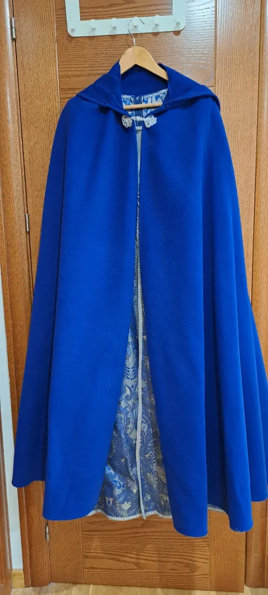 Conjunto Vestido medieval azul con plateado