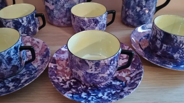 Antico set da caffè viola