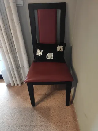 Sedie da pranzo 6 in pelle e legno