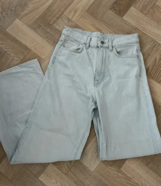 Pantalón wideleg Massimo Dutti azul