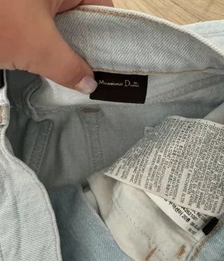 Pantalón wideleg Massimo Dutti azul