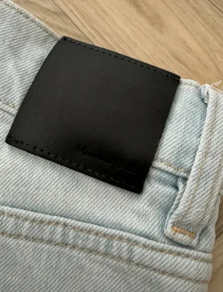 Pantalón wideleg Massimo Dutti azul