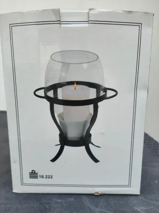 Portacandele in vetro e metallo