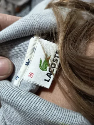 Polo Lacoste Gris Talla M