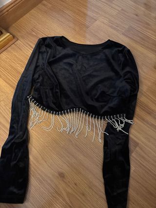 Top fiesta terciopelo con pedrería