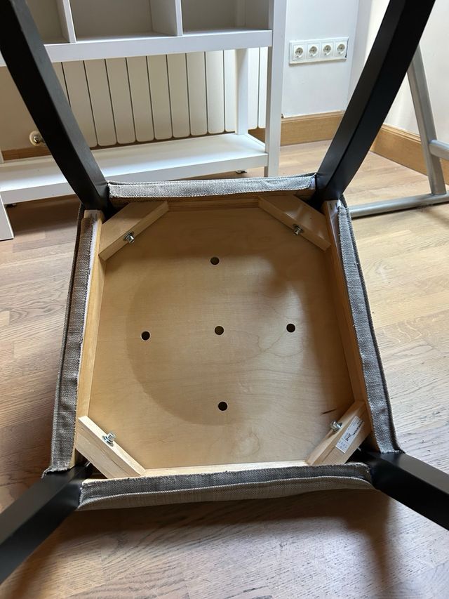 4 Sedie Ikea con Fodera Beige Nero