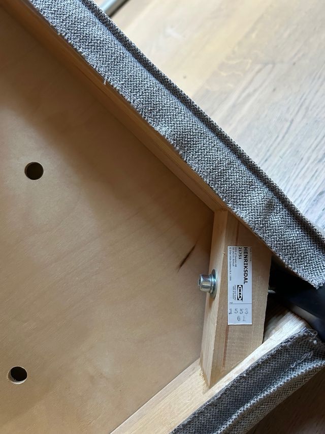 4 Sedie Ikea con Fodera Beige Nero