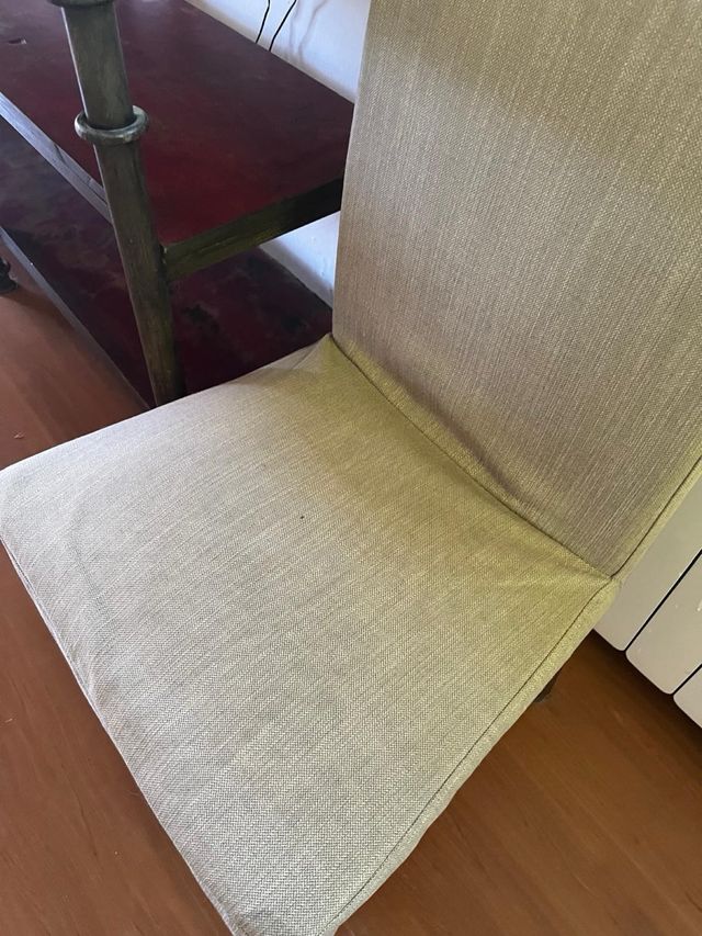 4 Sedie Ikea con Fodera Beige Nero