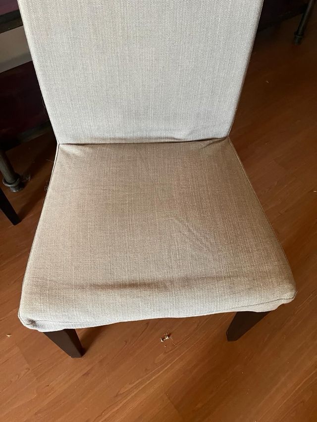 4 Sedie Ikea con Fodera Beige Nero