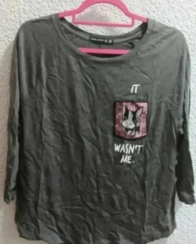 Camiseta Bulldog Francês Bershka Tamanho L