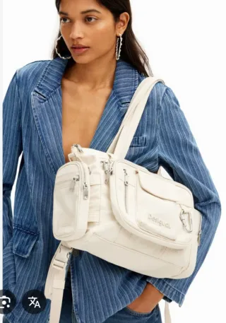 Mochila y bandolera Desigual beige