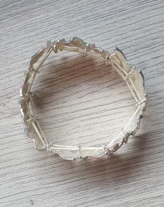 Pulsera elástica hojas multicolor acero inox