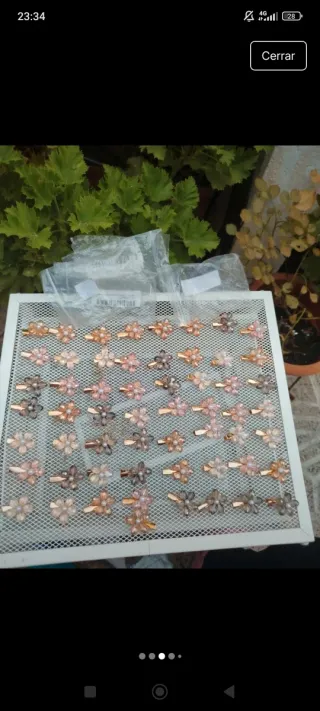 Pack 50 Clips Pelo Flor Cristal ,nuevas sin usar
