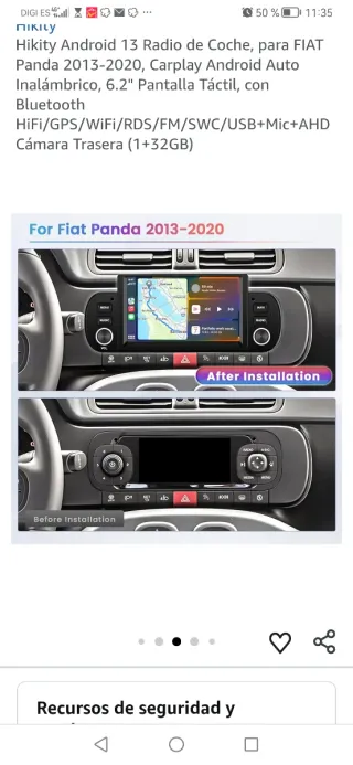 Autoradio Pantalla Táctil para Fiat Panda