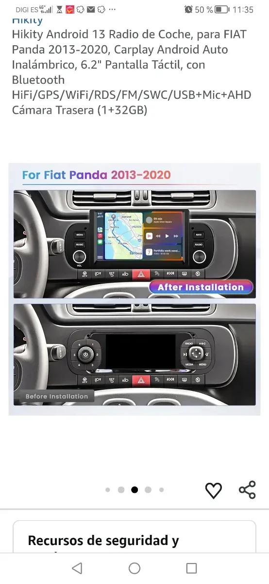 Autoradio Pantalla Táctil para Fiat Panda