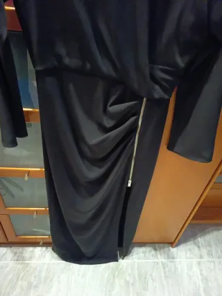 Vestido fiesta negro ZARA largo talla única