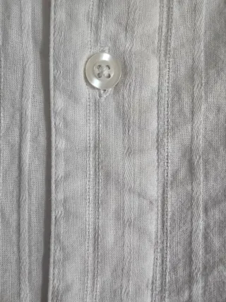 Camisa Lino y Algodón Estampada Gris Talla M