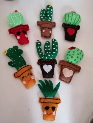 Imanes Cactus Hechos a Mano