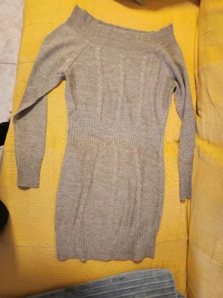 Vestido de punto beige