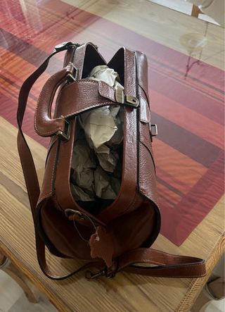 Maletín vintage piel, tipo médico marrón