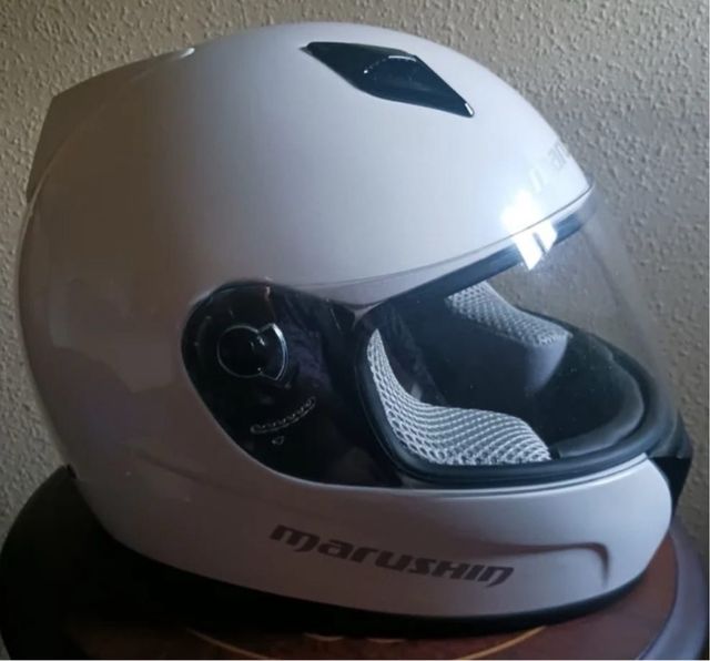 Casco de moto blanco Marushin